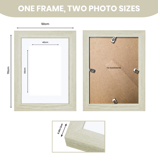 Masdun Modern 50x70cm Photo Frame - White