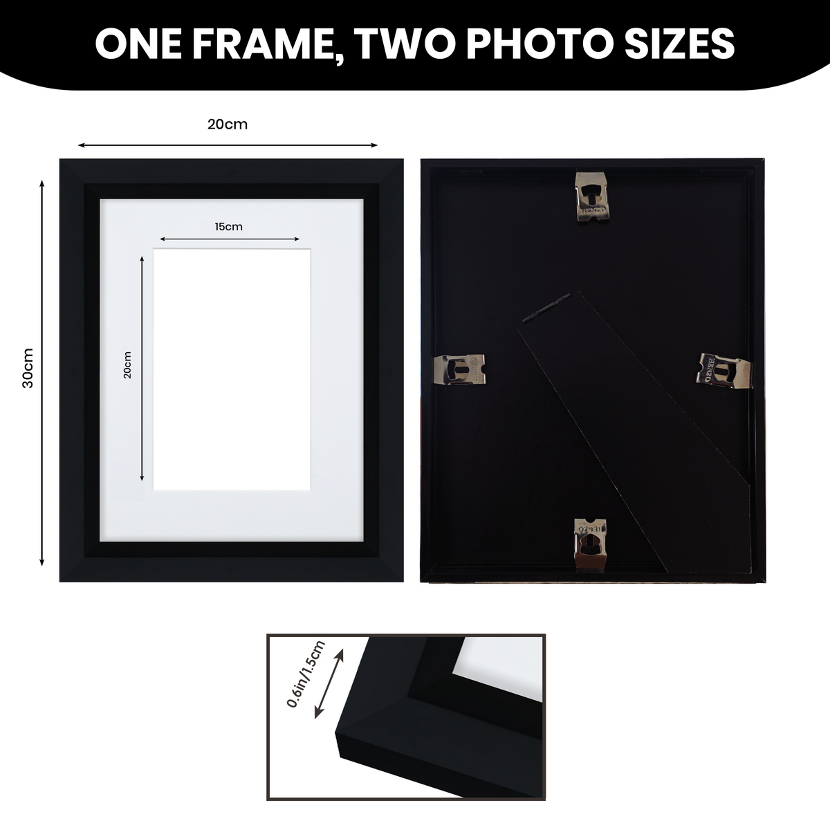 Masdun Metallica A4 Photo Frame - Black
