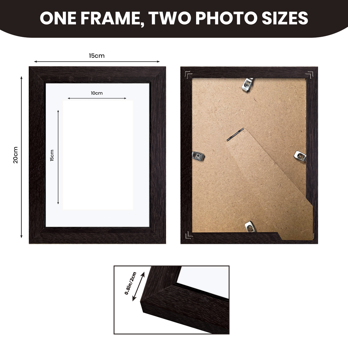 Masdun Modern A5 Photo Frame - Dark Brown