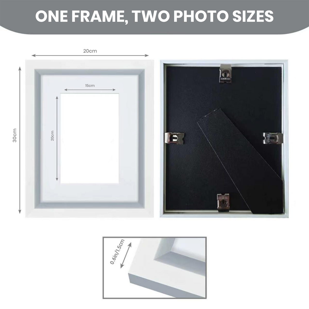 Masdun Metallica A4 Photo Frame - White