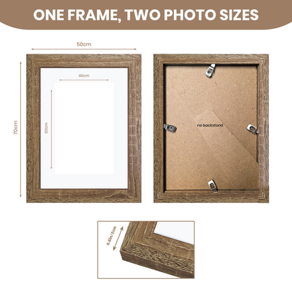 Masdun Modern 50x70cm Photo Frame - Medium Brown