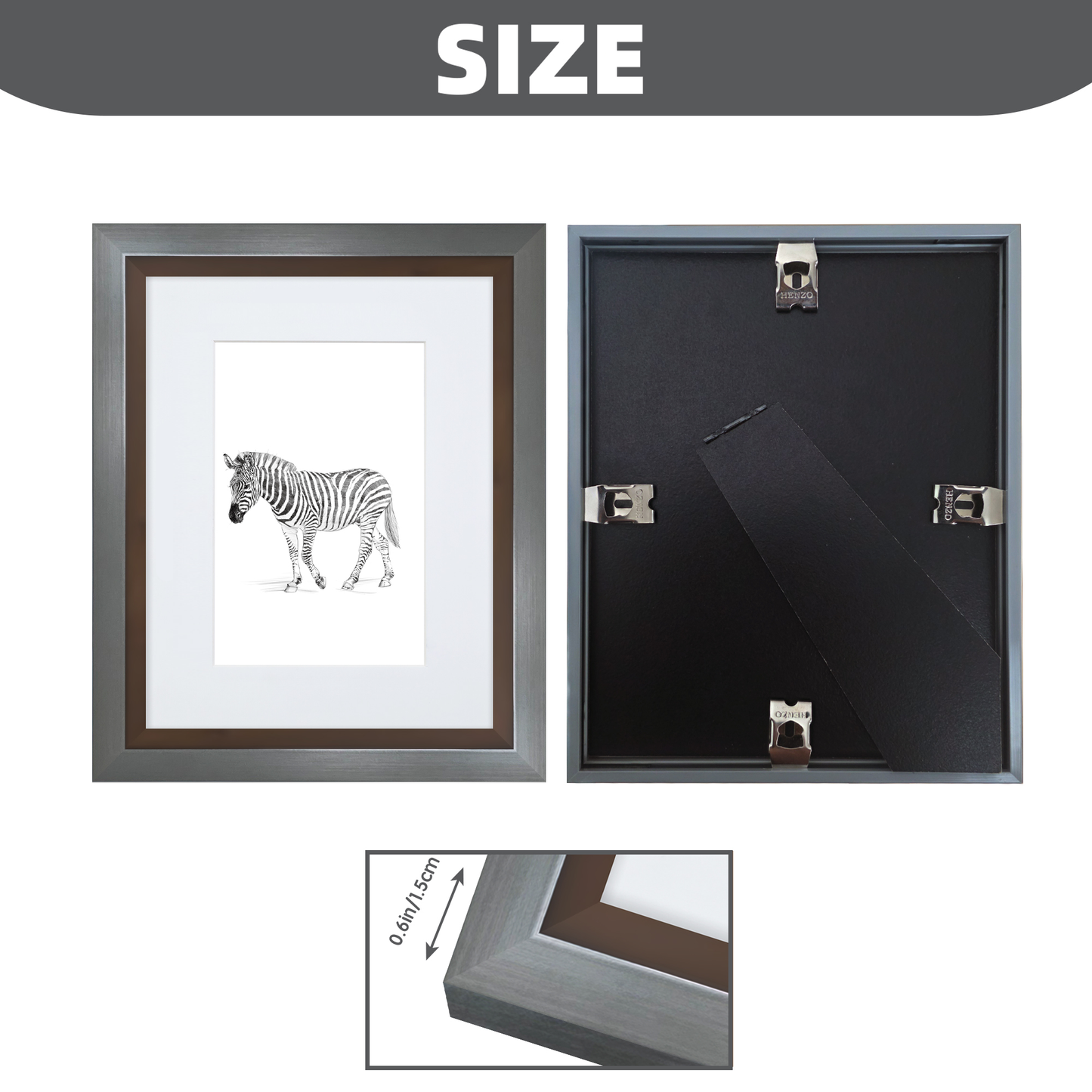 Masdun Metallica A5 Photo Frame - Steel - Wildlife