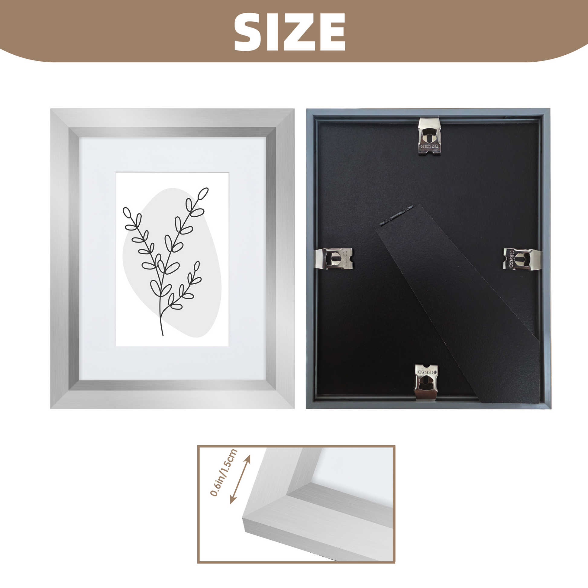 Masdun Metallica A4/Certificate Photo Frame - Silver - Minimal