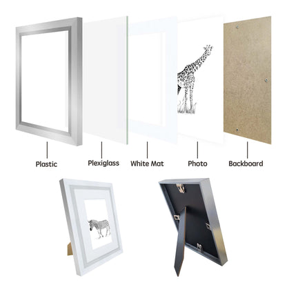 Masdun Metallica A4/Certificate Photo Frame - Silver - Wildlife