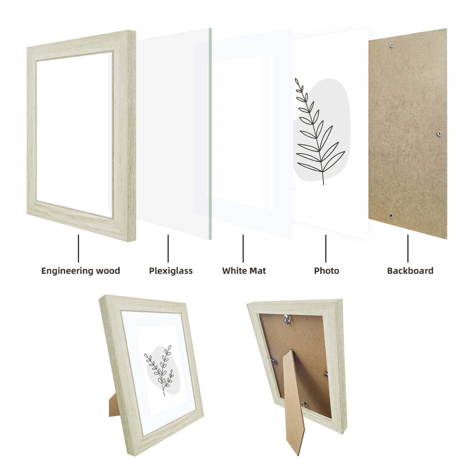 Masdun Modern A5 Photo Frame - White - Minimal