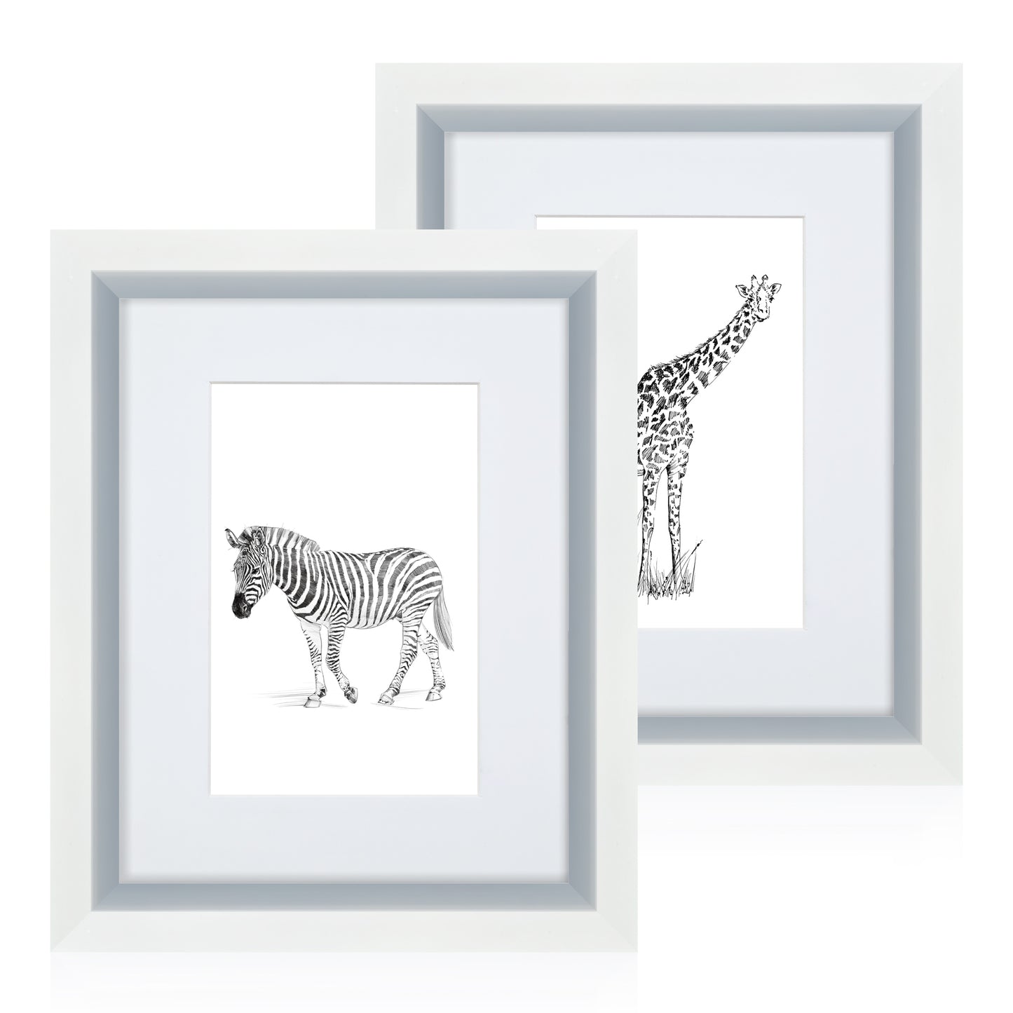 Masdun Metallica 50x70cm Photo Frame - White - Wildlife
