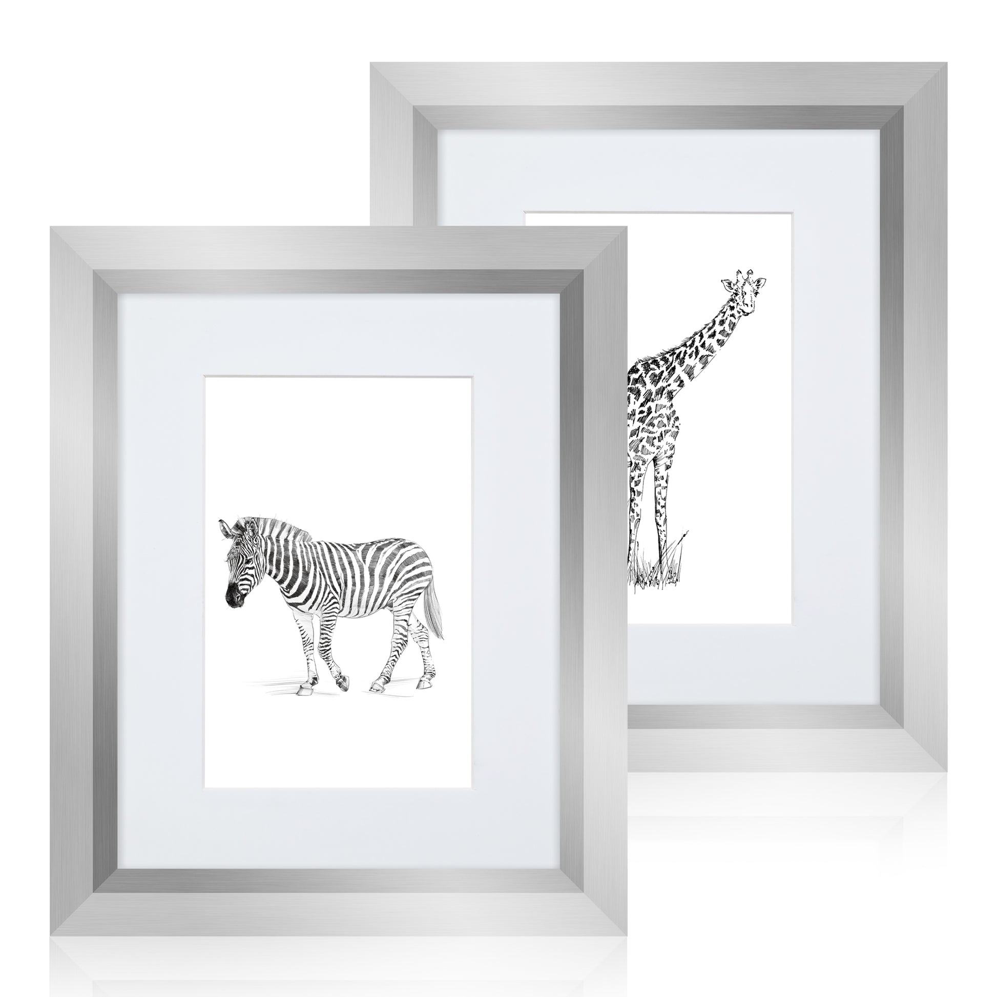 Masdun Metallica A4/Certificate Photo Frame - Silver - Wildlife