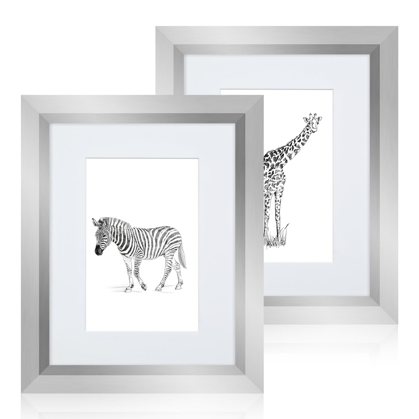Masdun Metallica 50x70cm Photo Frame - Silver - Wildlife