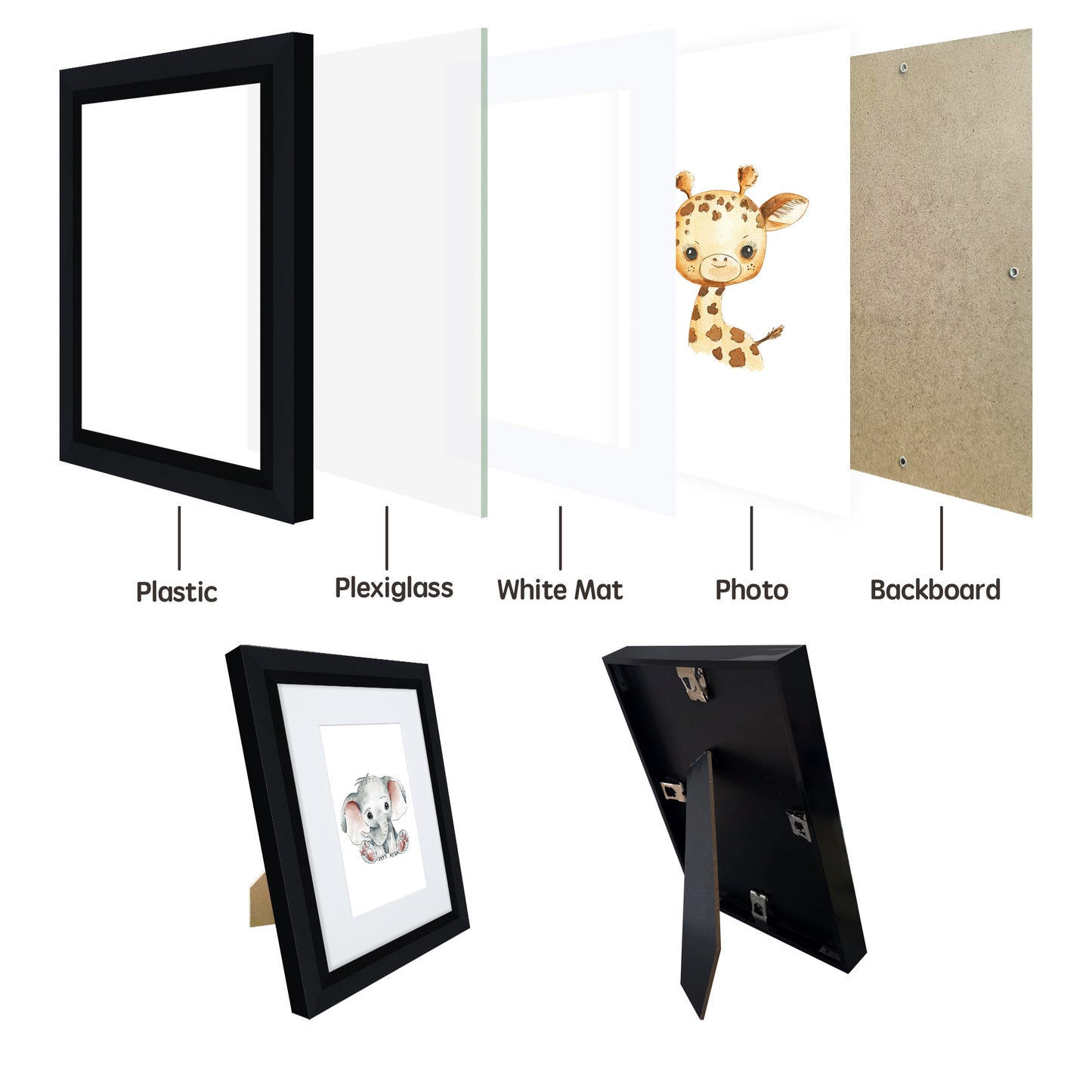 Masdun Metallica 50x70cm Photo Frame - Black - Nursery