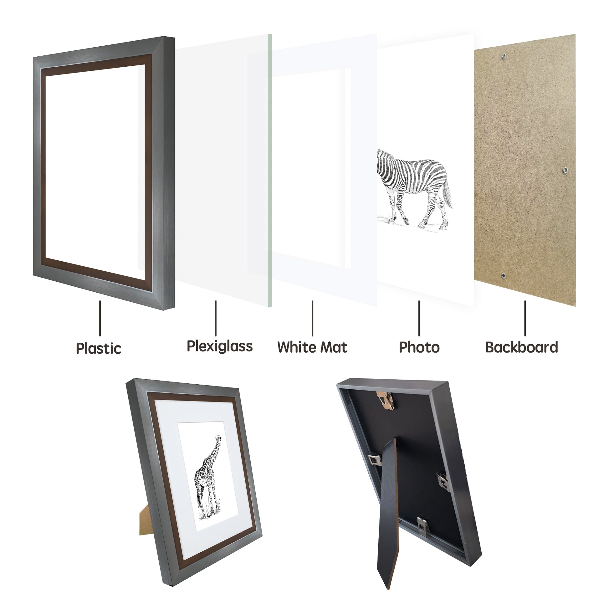 Masdun Metallica A5 Photo Frame - Steel - Wildlife