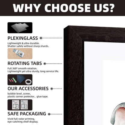 Masdun Modern 30x45cm Photo Frame - Dark Brown - Nursery