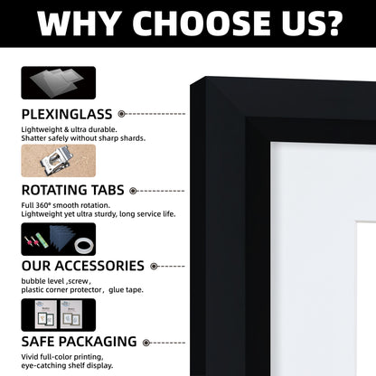 Masdun Metallica A4 Photo Frame - Black - Nursery