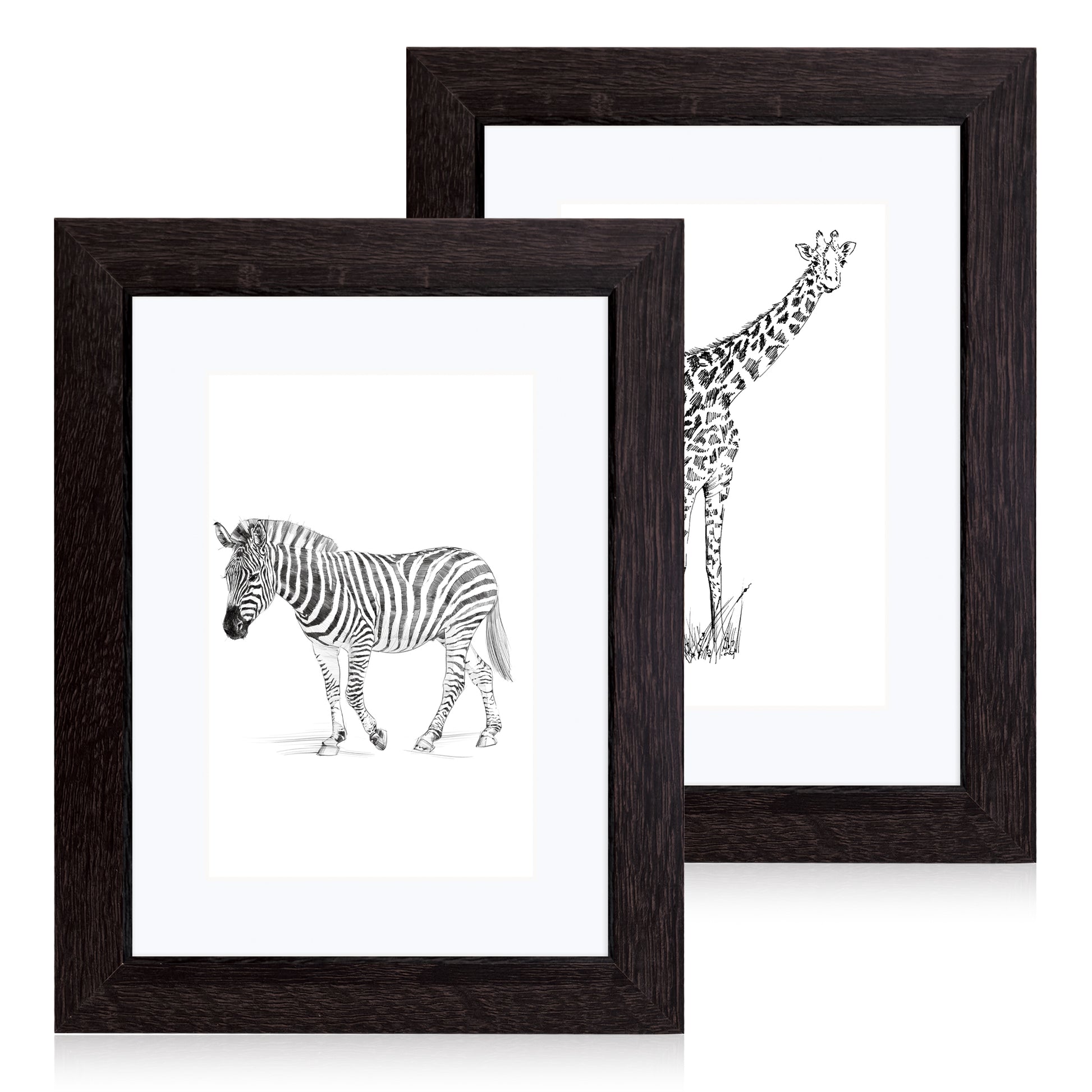 Masdun Modern 50x70cm Photo Frame - Dark Brown - Wildlife