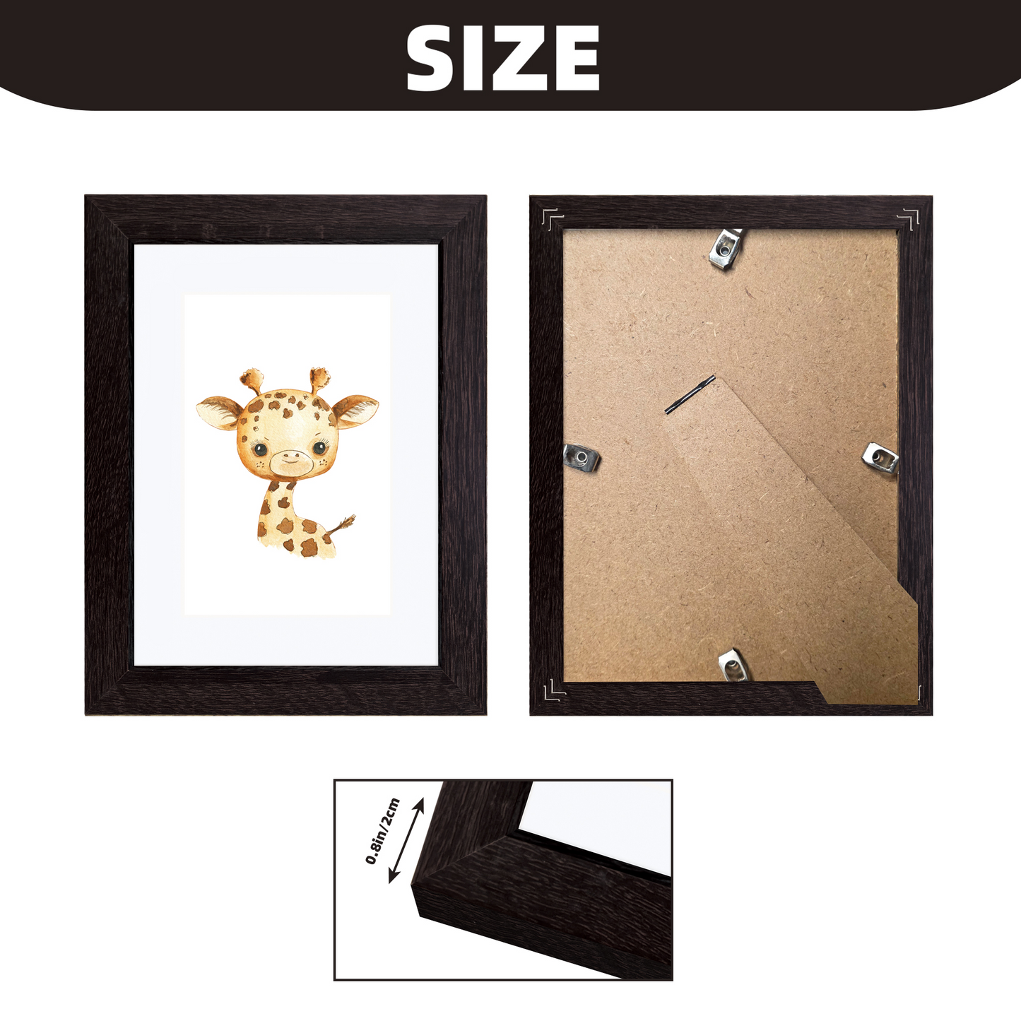 Masdun Modern 30x45cm Photo Frame - Dark Brown - Nursery