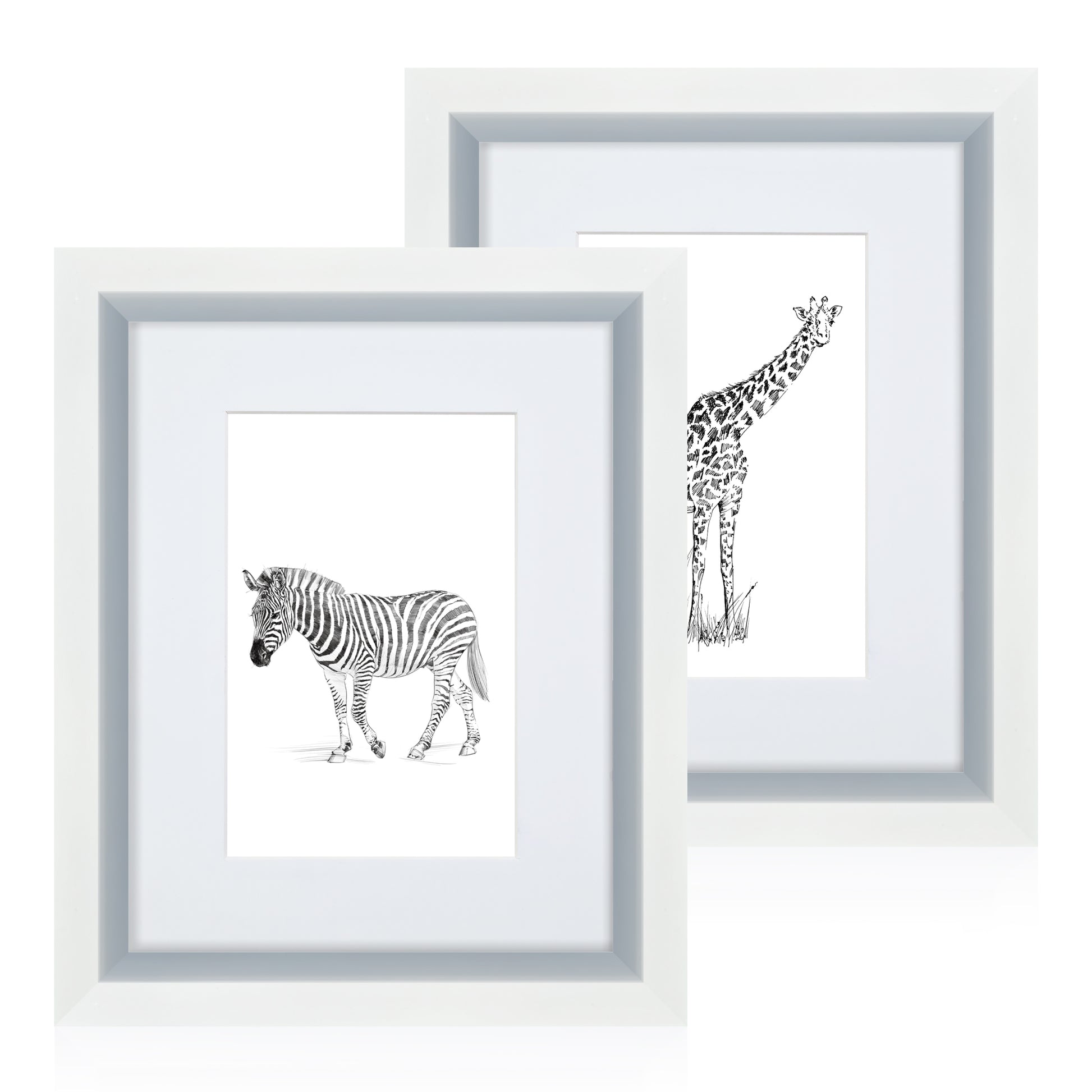 Masdun Metallica A3 Photo Frame - White - Wildlife