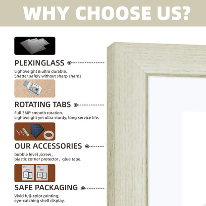 Masdun Modern A4 Photo Frame - White - Minimal