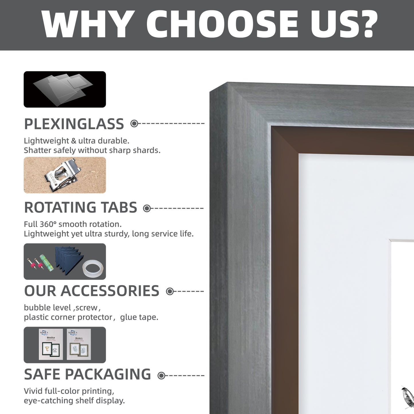 Masdun Metallica A3 Photo Frame - Steel - Wildlife